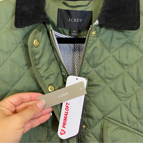 NEW J.Crew Limited-edition new cropped quilted Barn Jacket Green Size XS - Picture 4 of 14